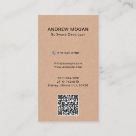 Software Developer Kraft Style Texture Visitkort