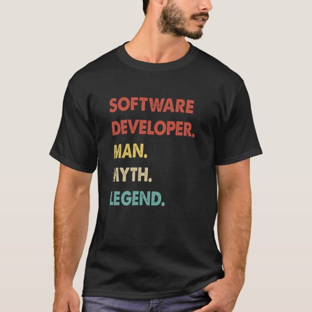 Software Developer Man Myth Legend 1 T Shirt (Framsida)