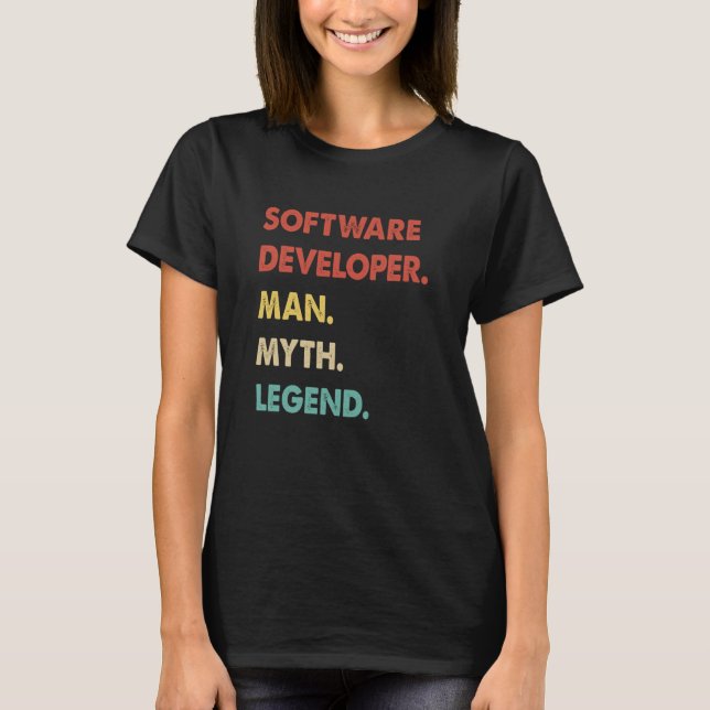Software Developer Man Myth Legend  1 T Shirt (Framsida)