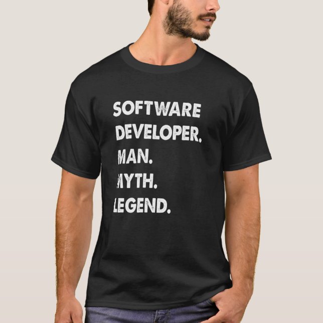 Software Developer Man Myth Legend T Shirt (Framsida)