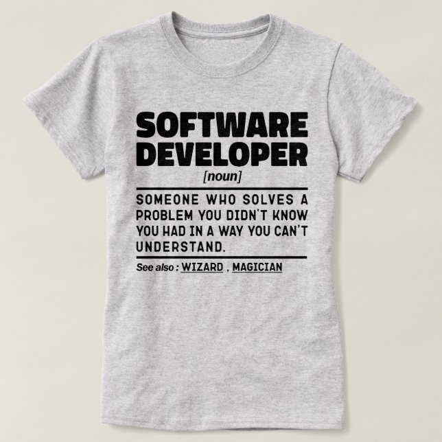 Software Developer Noun Definition Coding Expert T Shirt (Design framsida)