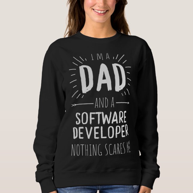 Software Developer Pappa Ingenting Skrämmer mig T Shirt (Framsida)
