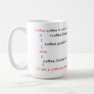 Software Developer PC Coffee Drink Code E Kaffemugg