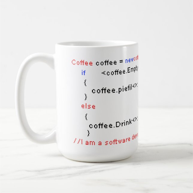Software Developer PC Coffee Drink Code E Kaffemugg (Vänster)