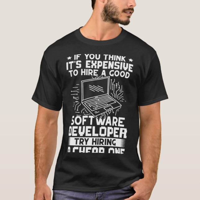 Software Developer Prova att hyra en Billigt en T Shirt (Framsida)