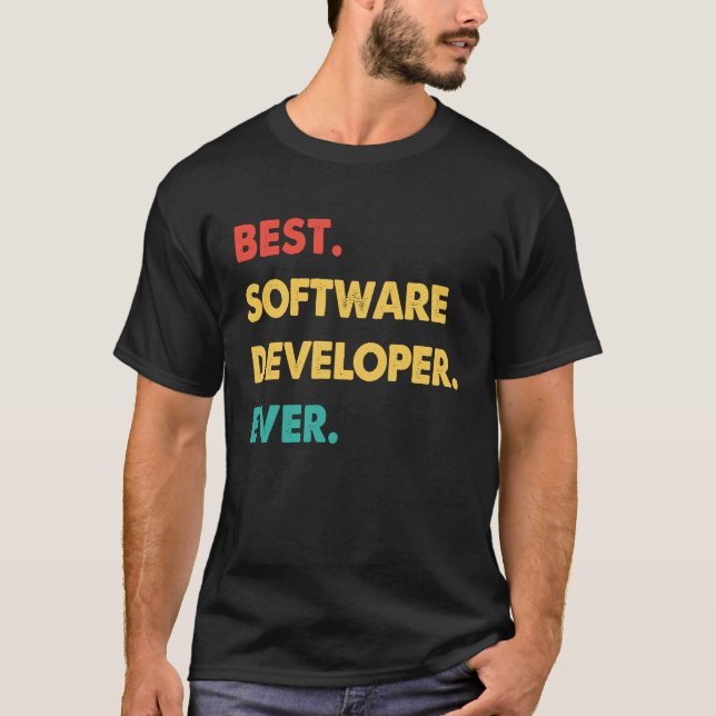 Software Developer Retro Best Software Developer E T Shirt (Framsida)