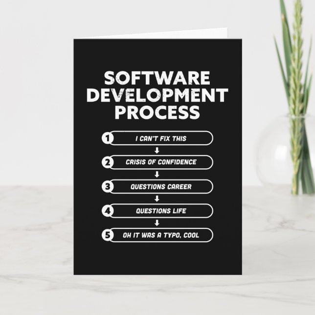 Software Development Processaa Funny Gift Kort (Framsida)