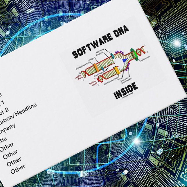 Software-DNA inuti (DNA-replikering) Visitkort (Molecular biology business card for any software engineer who has "Software DNA Inside".)