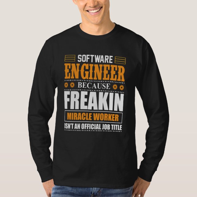 Software Engineer Coder Programmer  5 T Shirt (Framsida)