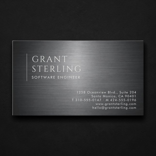 Software Engineer Metallic Professional Visitkort (Skapare uppladdad)