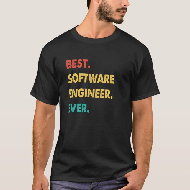 Software Engineer Retro Best Software Engineer Eve T Shirt (Framsida)