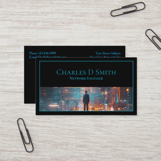 Software Ingenjör Cyber Security Affärskort Visitkort (Fram/Back In Situ)