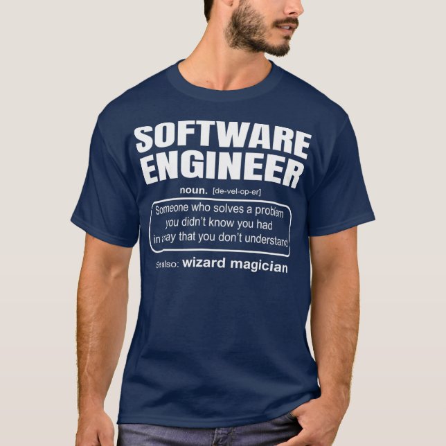 Software Ingenjör Definition Coder Gift T Shirt (Framsida)