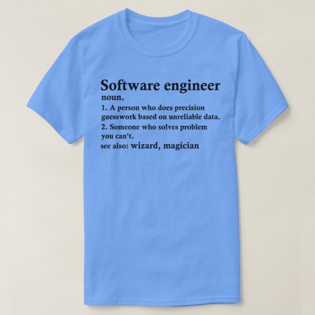 Software Ingenjör Definition Computer Programmer P T Shirt (Design framsida)