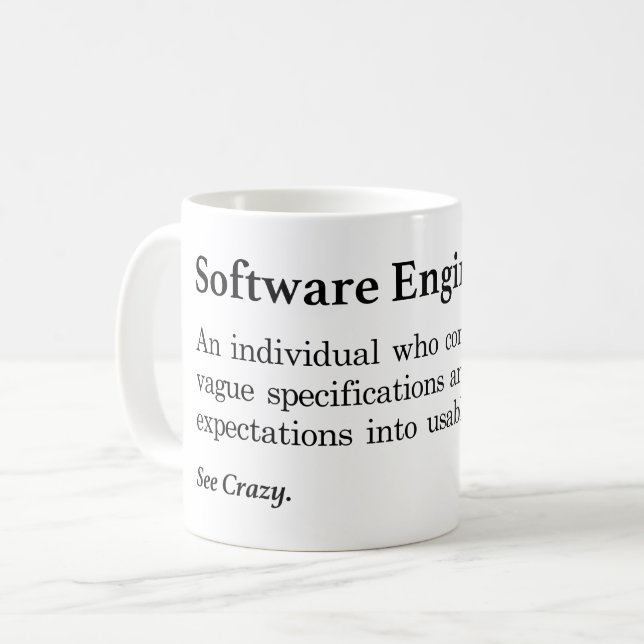 Software Ingenjör Definition Kaffemugg (Framsida vänster)