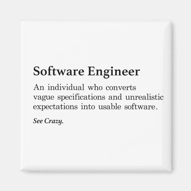 Software Ingenjör Definition Magnet (Framsidan)