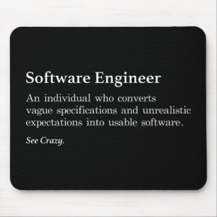Software Ingenjör Definition Mouse Pad - Mörk Musmatta