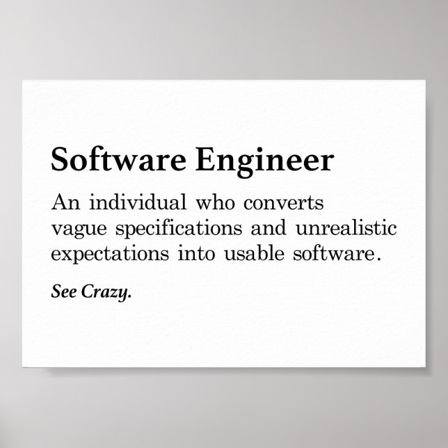 Software Ingenjör Definition Poster (Framsidan)