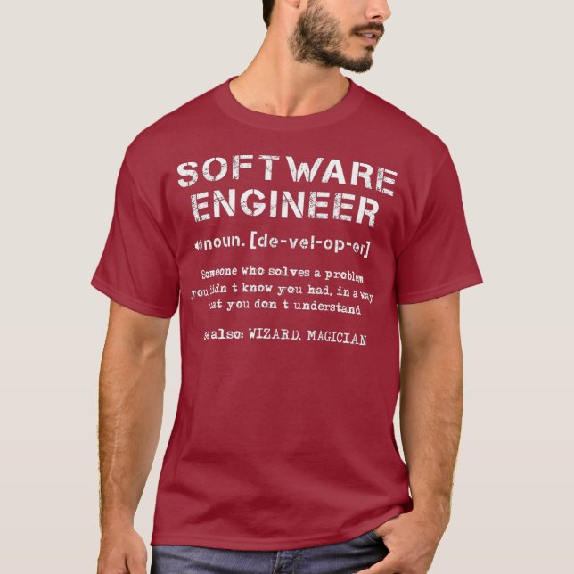 Software Ingenjör definition som löser ett problem T Shirt (Framsida)