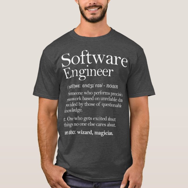 Software Ingenjör-definitionsdator T Shirt (Framsida)