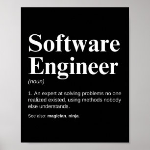 Software Ingenjör Funny Engineering Definition Poster