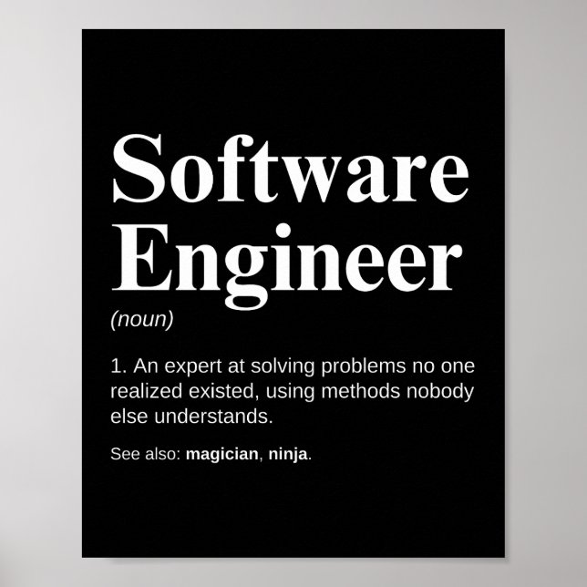 Software Ingenjör Funny Engineering Definition Poster (Framsidan)