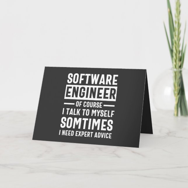 Software Ingenjör Gift för den finstilta programpl Helgkort (Framsida)