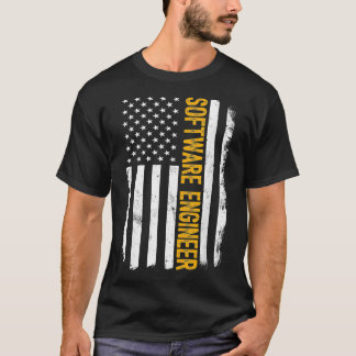 Software Ingenjör Job, American Flagga Career T Shirt