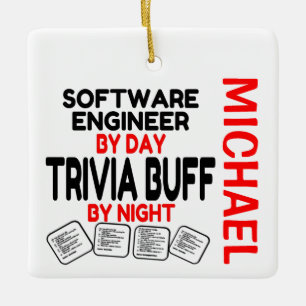 Software Ingenjör Kärlek som spelar Trivia-ANPASSN Julgransprydnad Keramik