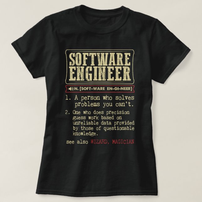 Software Ingenjör lexikon T Shirt (Design framsida)