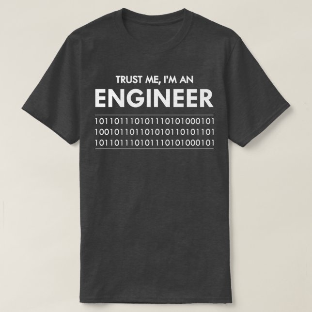 Software Ingenjör Lita på mig Im och ingenjör T Shirt (Design framsida)