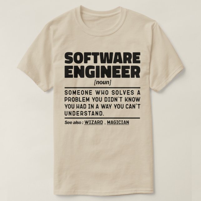 Software Ingenjör Noun Computer Geek Coding Älskar T Shirt (Design framsida)