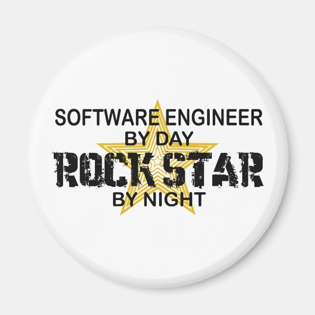 Software Ingenjör Rockstjärna efter natt Magnet (Framsidan)