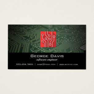Software Ingenjör Teknisk Logotyp Visitkort
