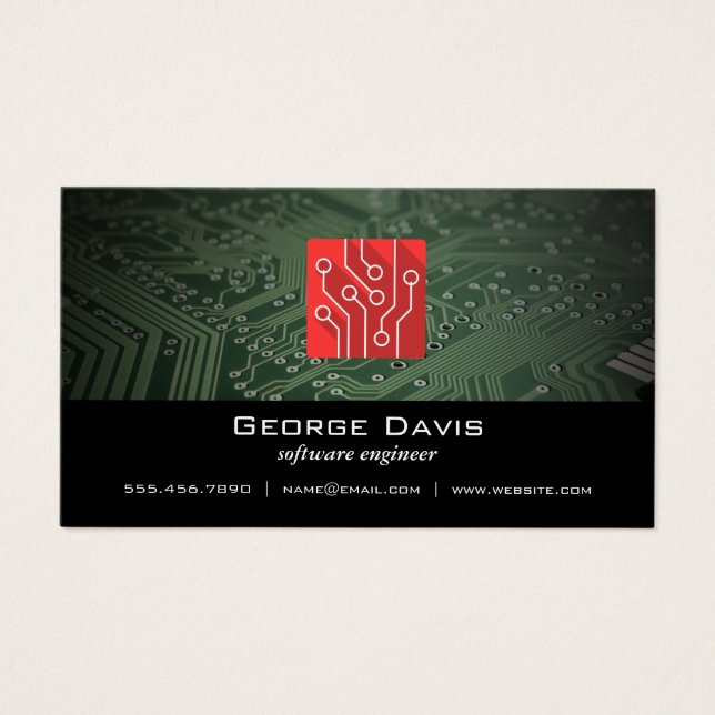 Software Ingenjör | Teknisk Logotyp Visitkort (Framsidan)