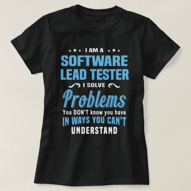 Software Lead Tester T Shirt (Design framsida)