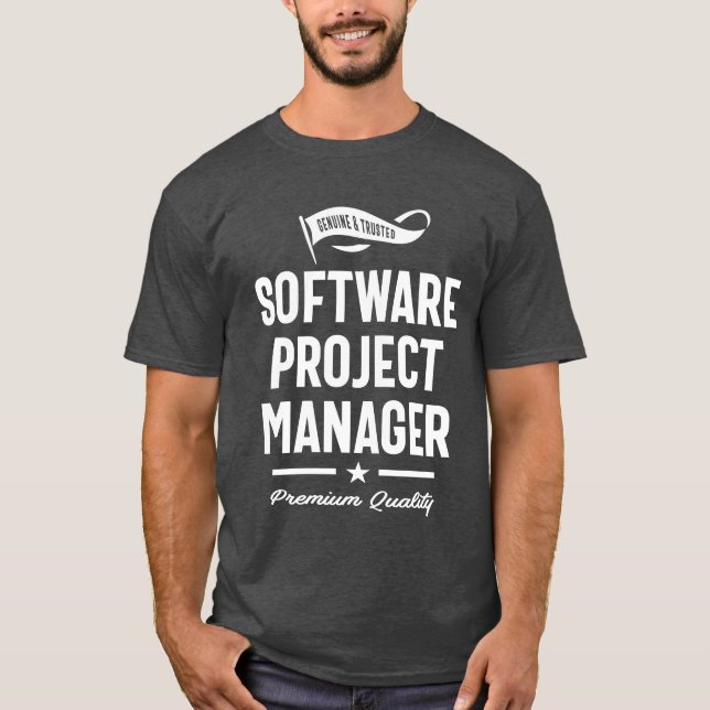 Software Project Manager - kapitelnamn för present T Shirt (Framsida)