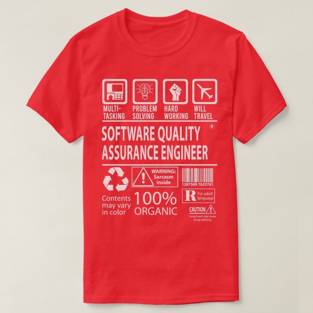 Software Quality Assurance Engineer MultiTasking C T Shirt (Design framsida)