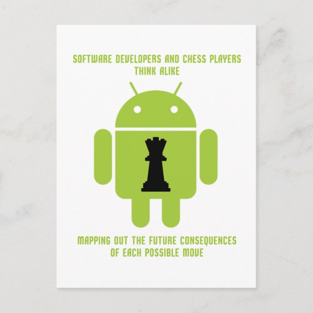 Software Utvecklare Chess Players Tänka Android Vykort (Framsida)