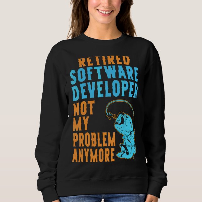 Software Utvecklare Fiske i Pension T Shirt (Framsida)