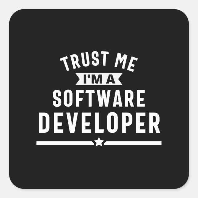 software-utvecklare fyrkantigt klistermärke (Framsida)