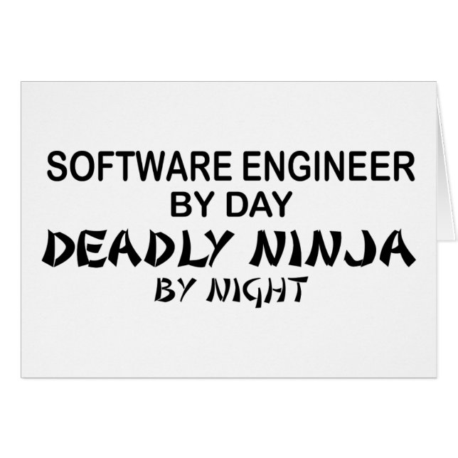 Softwareingenjör dödliga Ninja Hälsningskort (Framsidan Horizontal)