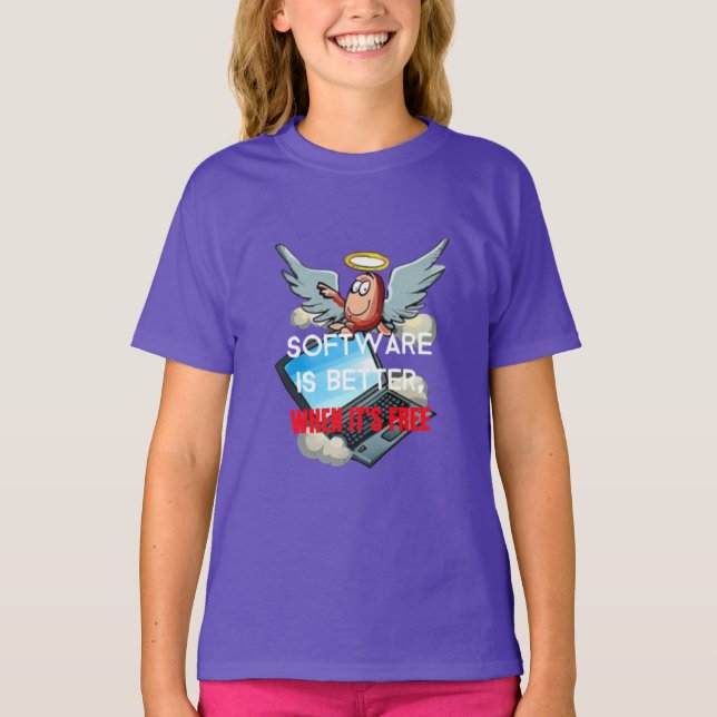 Softwarn är bättre när den är gratis t shirt (Framsida)
