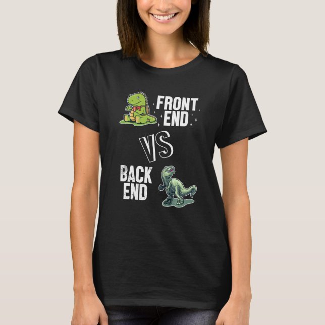 Softwarn Frontend Vs Backend Developer Stack Fullt T Shirt (Framsida)