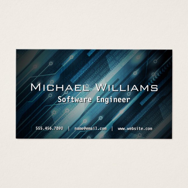 Softwarn Ingenjör i teknikbakgrunden Visitkort (Framsidan)
