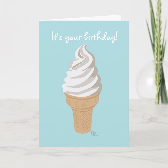 Softy Cone Birthday Card Kort (Framsida)