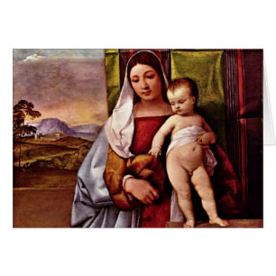 Sogen. Virgin och barn (zigenarmadonna) av tizian Hälsningskort