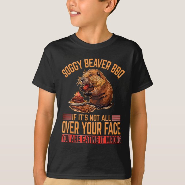Soggy Beaver Bbq Shirt 2 T (Framsida)
