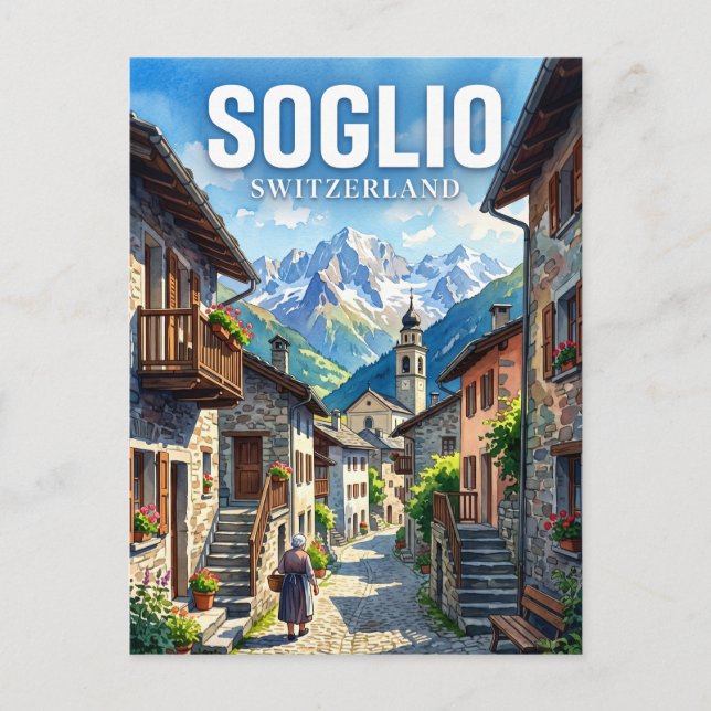 Soglio Schweiz Vykort (Framsida)