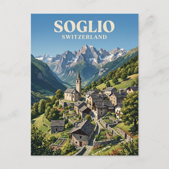 Soglio Schweiz Vykort (Framsida)